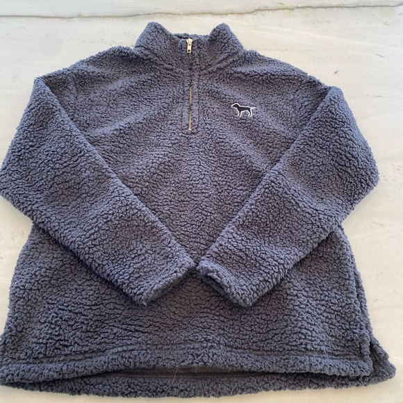 PINK Victoria's Secret Jackets & Blazers - PINK Victoria's Secret Like New Grey Sherpa Zip-Up